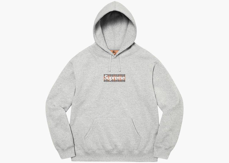 Supreme x Burberry Box Logo Hooded Sweatshirt Heater Grey